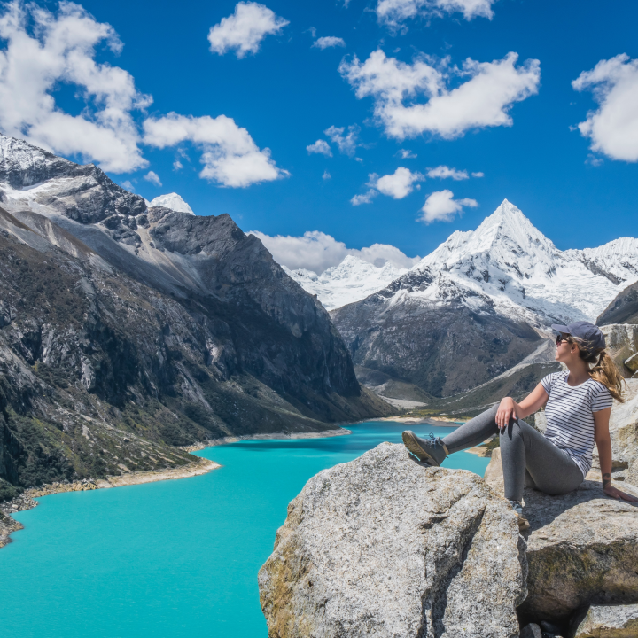 Woman by Turquoise Lake